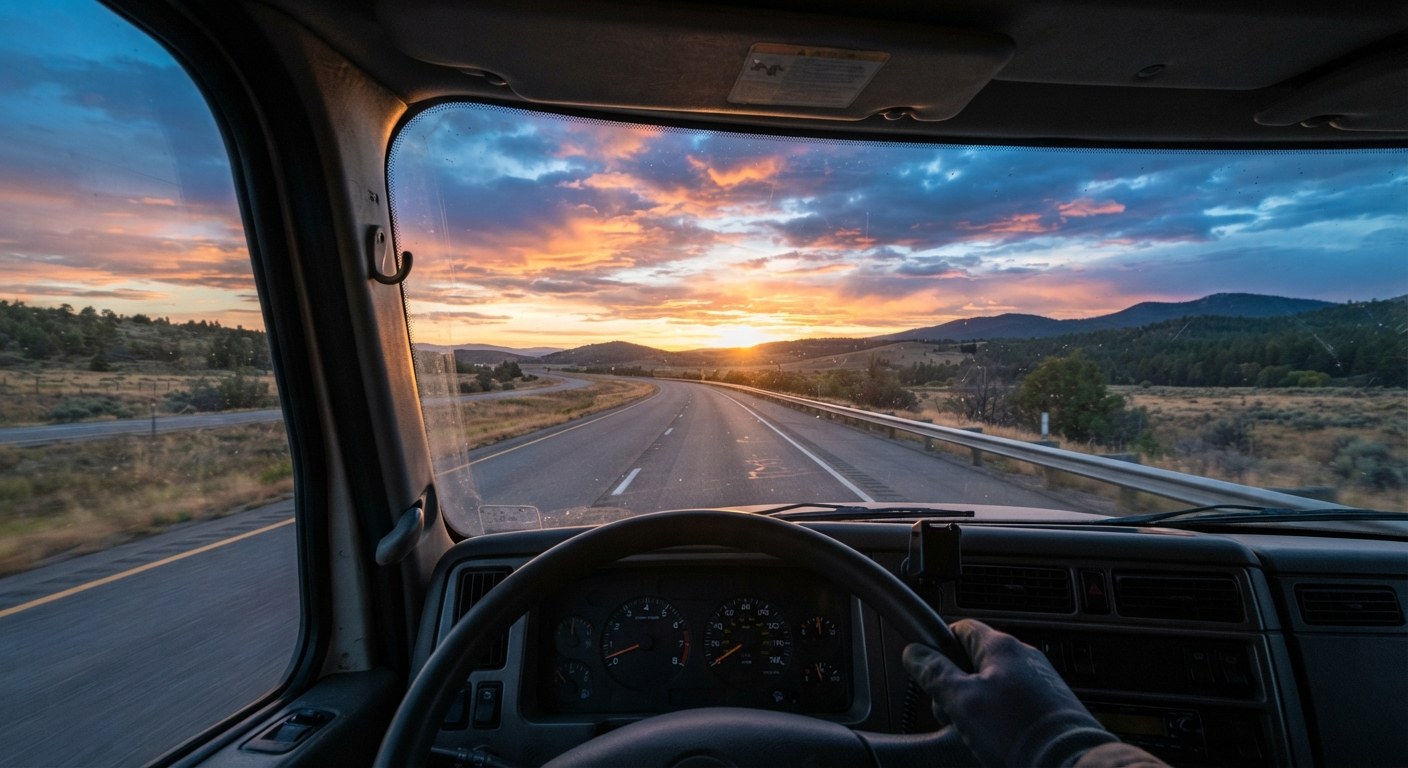 A driver in the cab